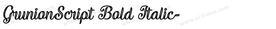 GrunionScript Bold Italic字体转换
